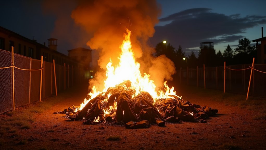 german pows burn uniforms